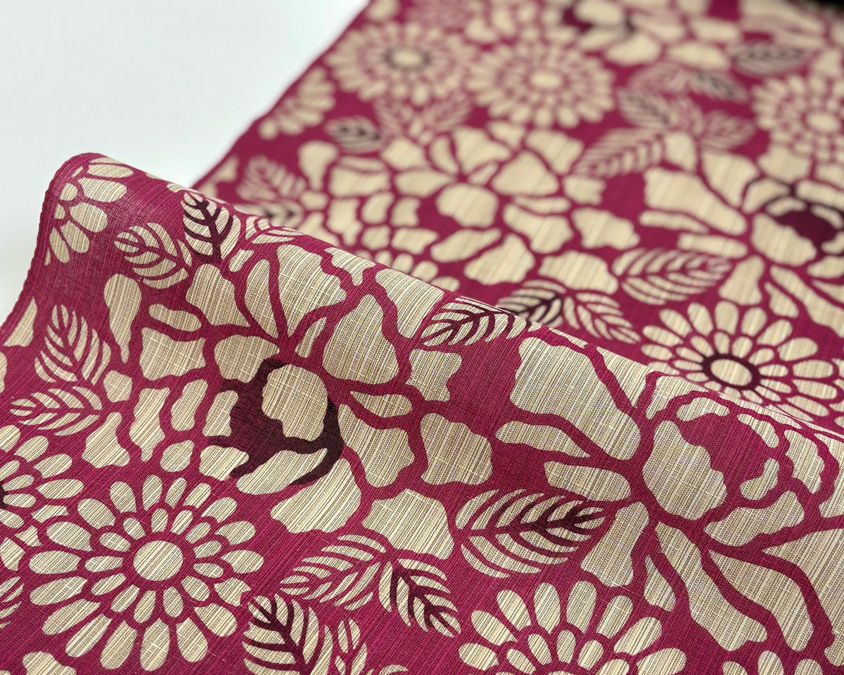 浴衣 松煙染小紋 小菊に牡丹 – 着物道楽みなとや