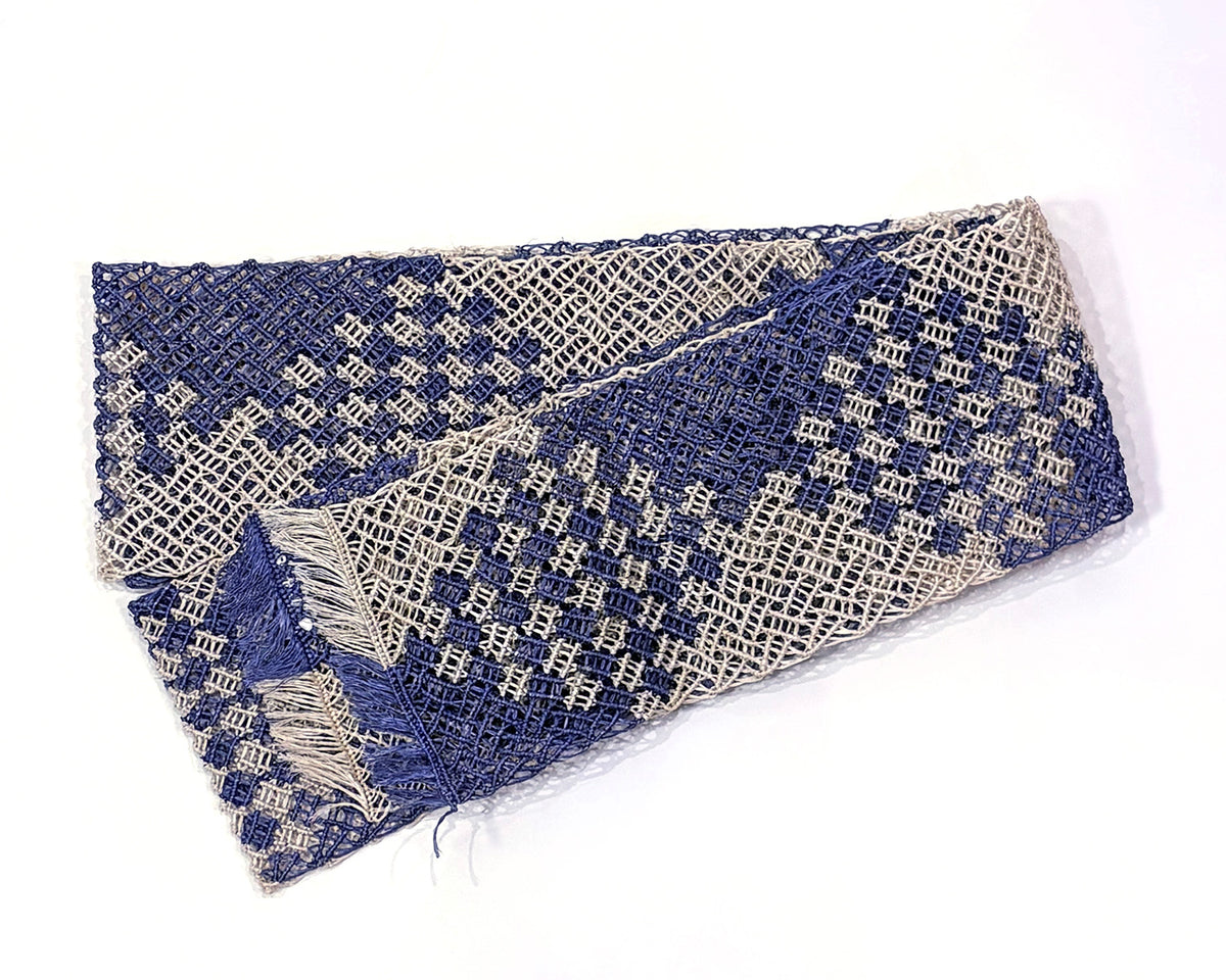 半巾帯 芭蕉紗綾形 格子 – 着物道楽みなとや