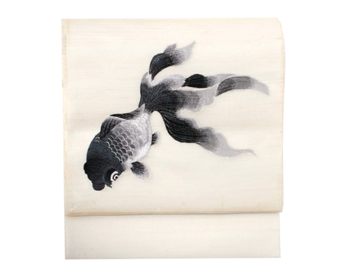 金魚柄 　夏用　絽　名古屋帯地　未仕立て 金魚柄 夏用 絽 名古屋帯地 未仕立て 金魚柄 夏用 絽 名古屋帯地