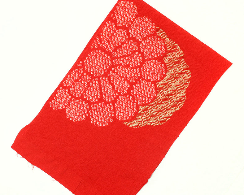 超美品　未使用　有松絞り　綿　浴衣　反物　本染　注染　型染　夏物　紺　朱　黄 超美品 未使用 有松絞り 綿 浴衣 反物 本染 注染 型染 夏物 紺