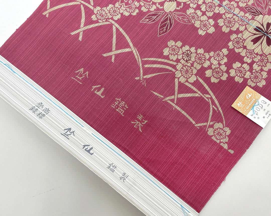 浴衣 松煙べんがら染小紋 太鼓橋に桜 – 着物道楽みなとや