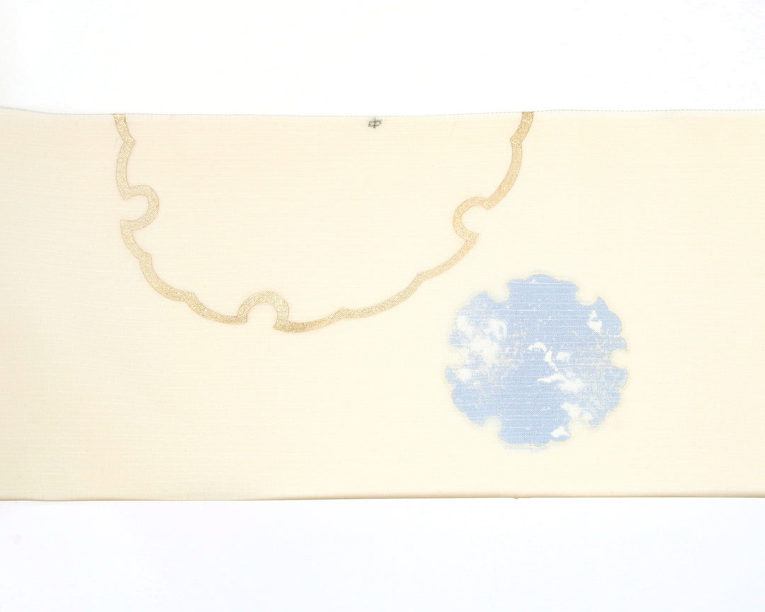 夏九寸名古屋帯 無双仕立て 雪輪 – 着物道楽みなとや