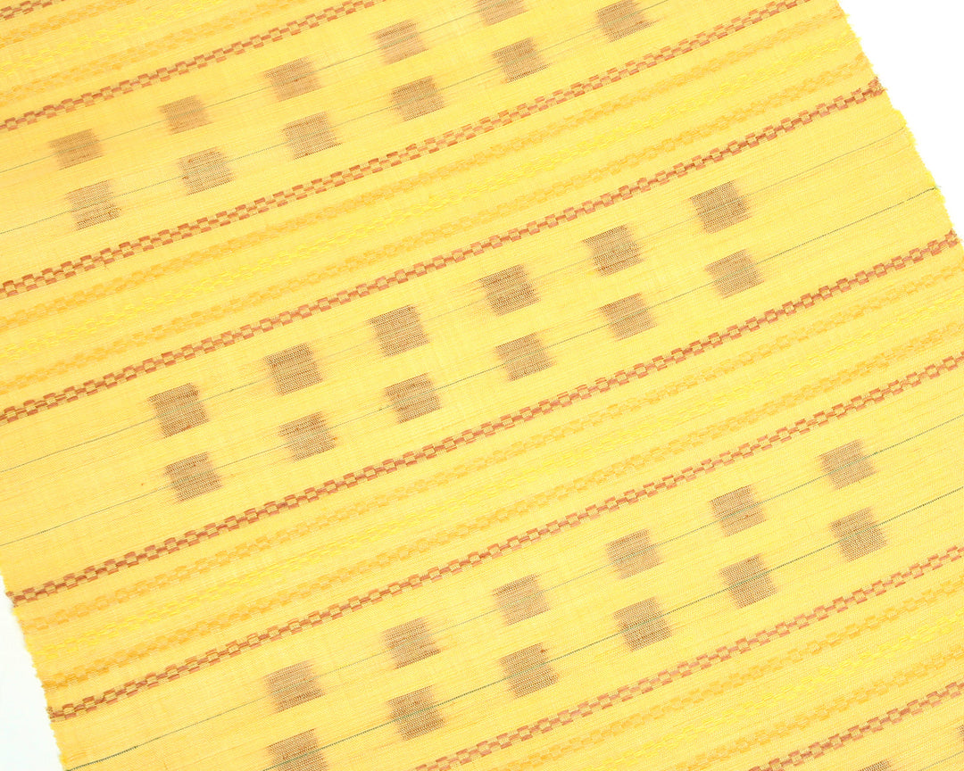 月末セール【新品未使用】八重山上布九寸名古屋帯（証紙あり） 八寸名古屋帯 長沙上布 スクイ手織り 麻 夏帯 格子 緑 : 名古屋帯と