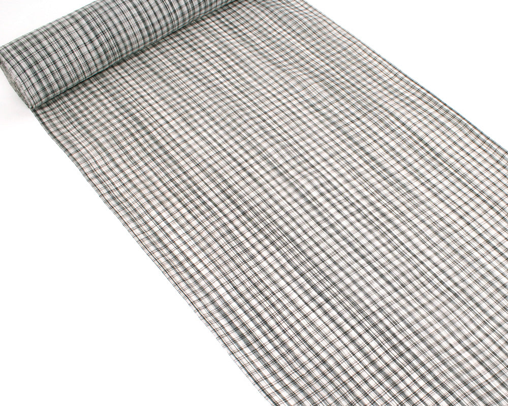 格子模様の小千谷縮 小千谷縮「縞格子・裏葉色」 | MINOKO STORE
