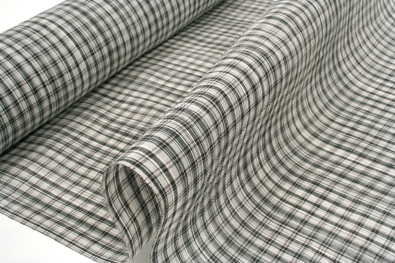 小千谷縮 乱れ格子 – 着物道楽みなとや